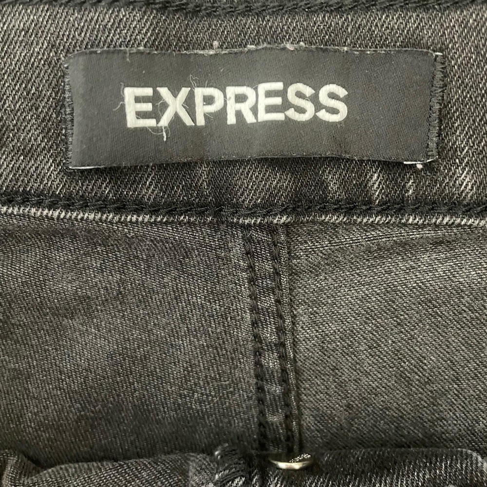 Express Hyper Stretch Super High Rise Denim Legging Jeans - Black Rinse - Picture 3 of 5